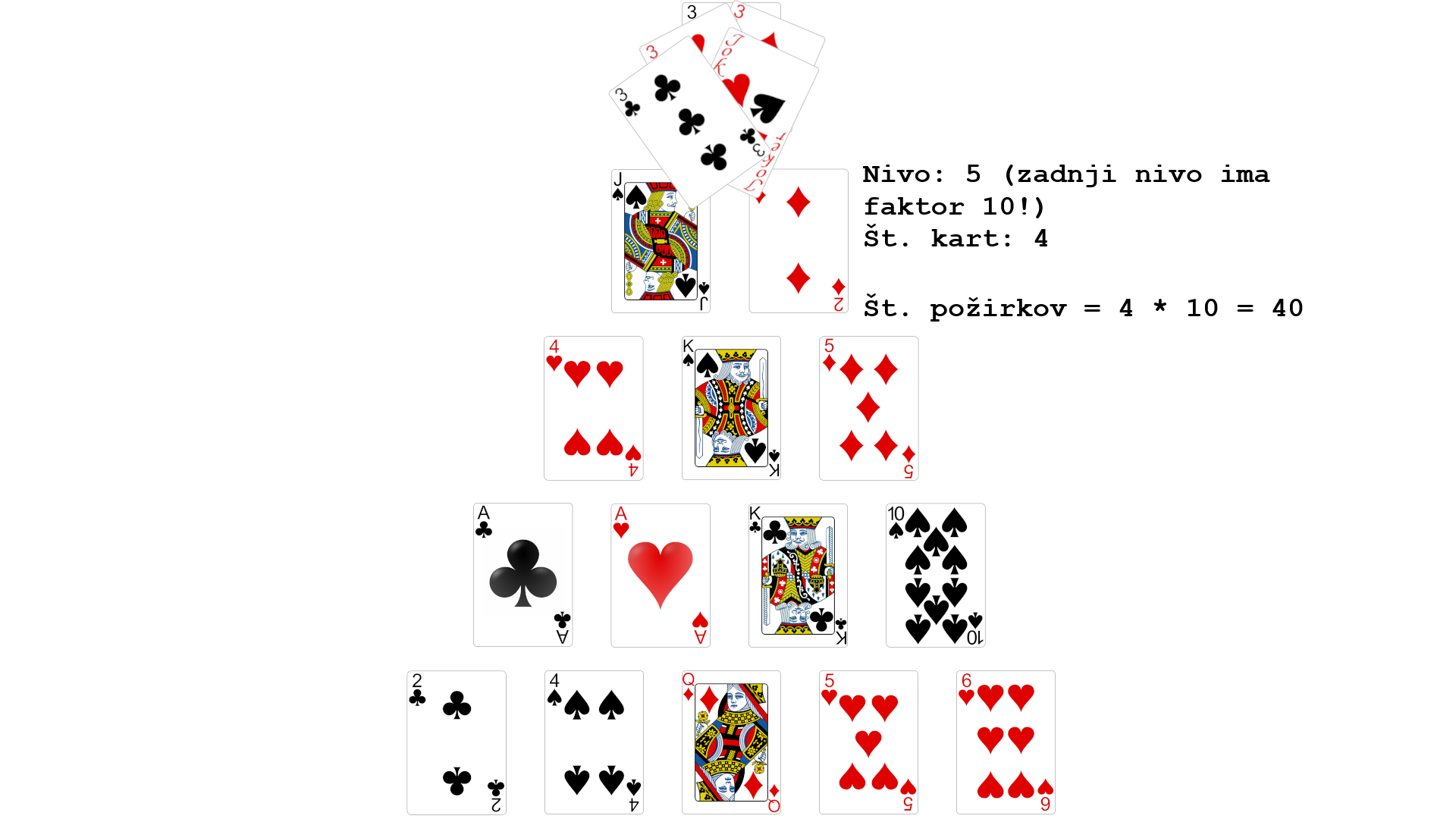 primer izračuna požirkov